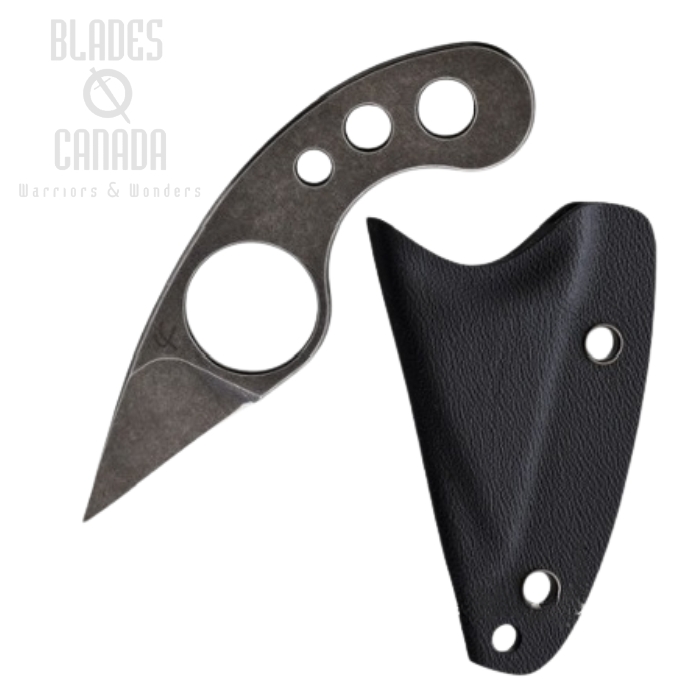 Fred Perrin La Griffe Fixed Blade Knife, 440C Black SW, Kydex Sheath, FRDGBK
